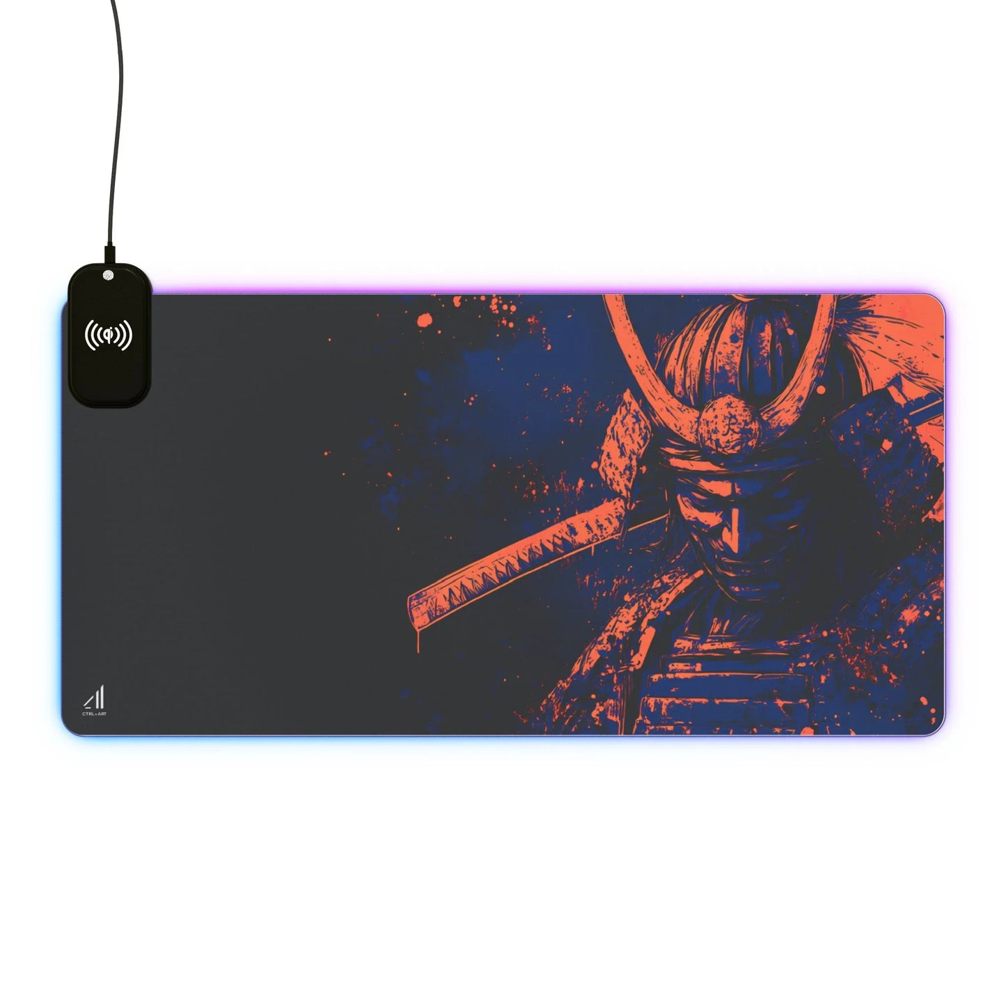 Bloodfire Shogun Mouse Pad Led Wireless Charging - CTRL + Art