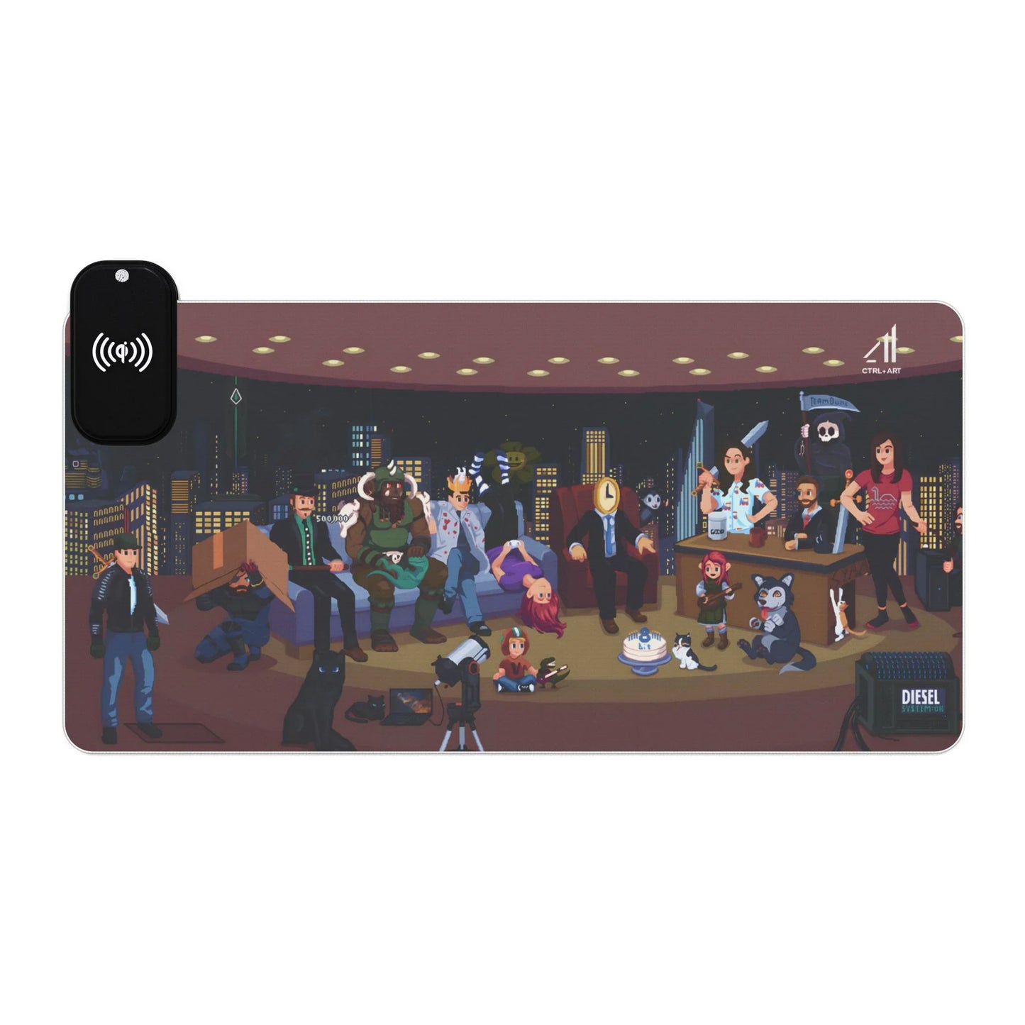 Duncstar Mouse Pad Led Wireless Charging - CTRL + Art