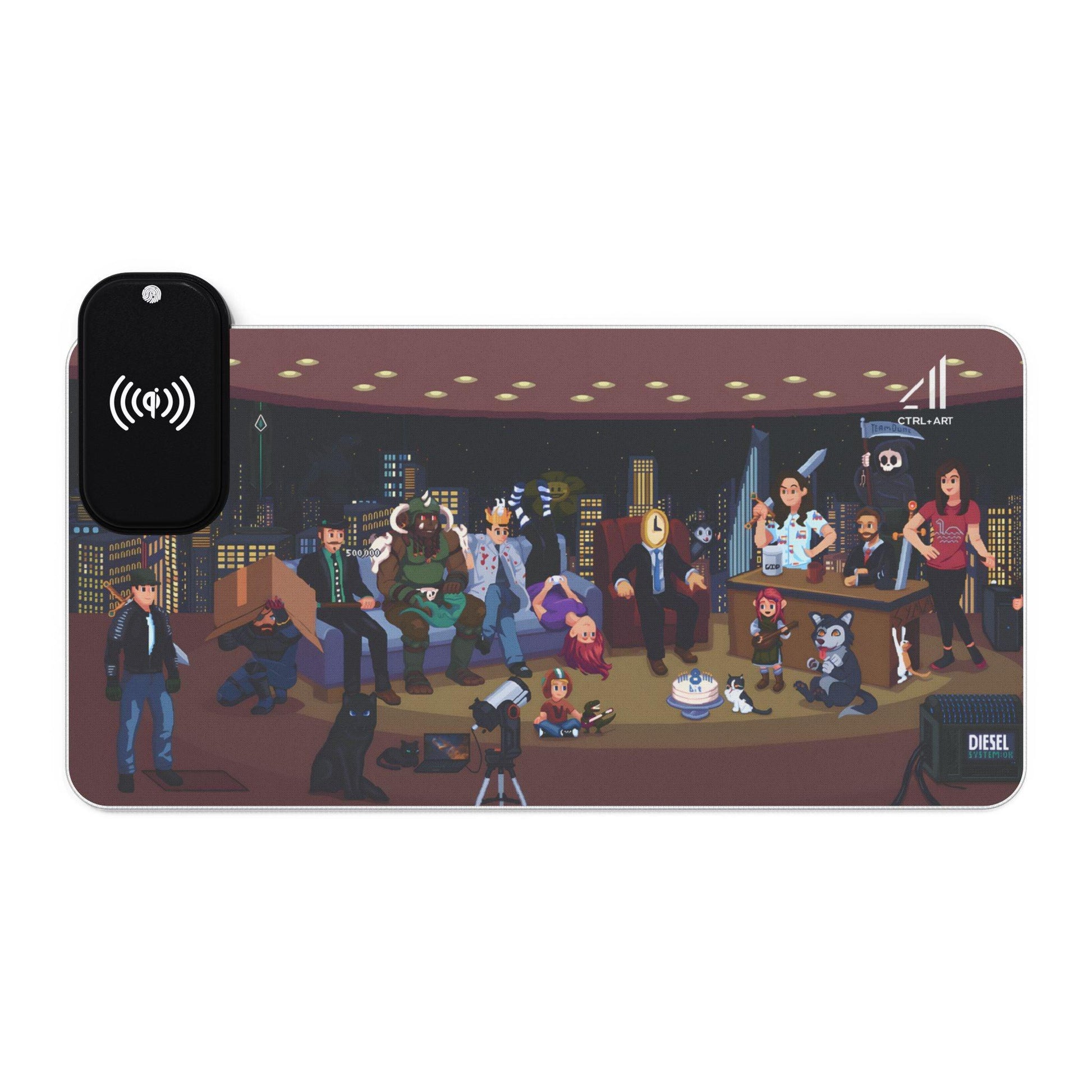 Duncstar Mouse Pad Led Wireless Charging - CTRL + Art