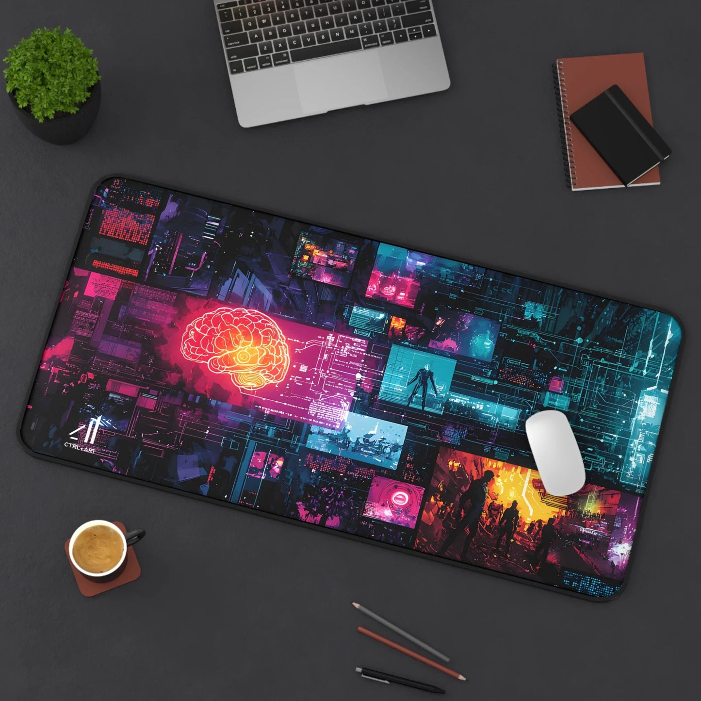 Neon Pulse Mouse Pad - CTRL + Art