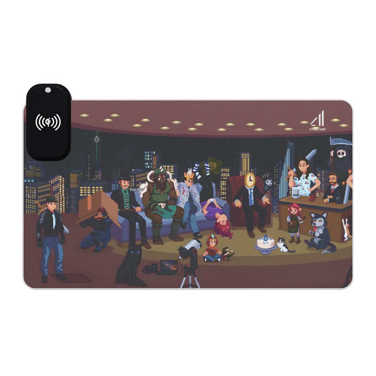 Duncstar Mouse Pad Led Wireless Charging - CTRL + Art