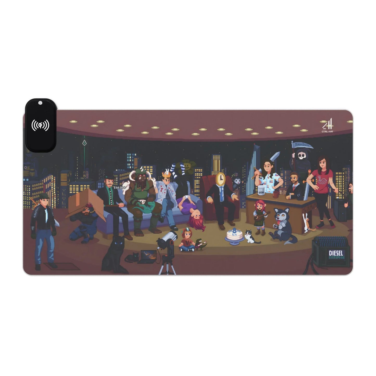 Duncstar Mouse Pad Led Wireless Charging - CTRL + Art